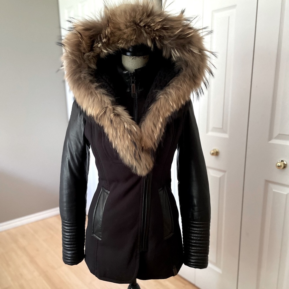 Rudsak Suzy Down Jacket w leather sleeves Sz M